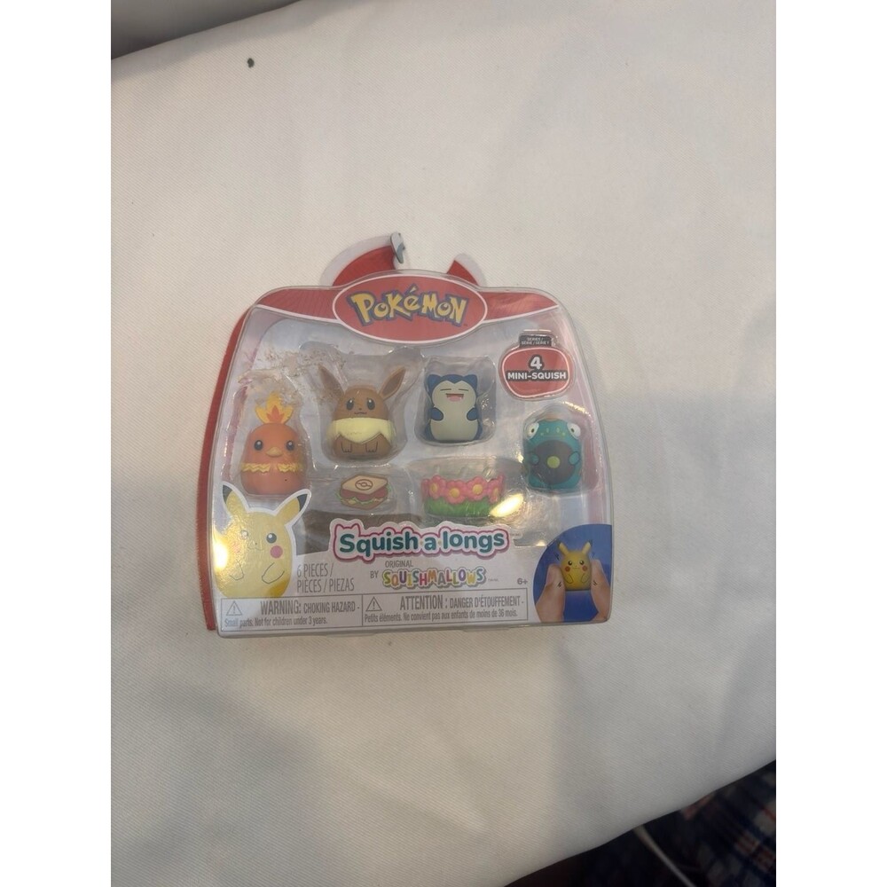 Pokemon Squish-a-longs 6-Piece Mini-Squish Figure Set